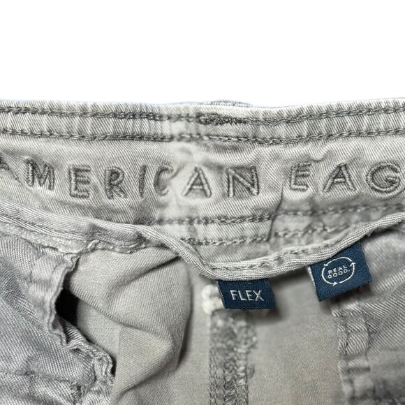 American Eagle Flex Slim Lived-In Cargo Jogger Pants 30x30 | Washed Light Gray - Picture 3 of 4